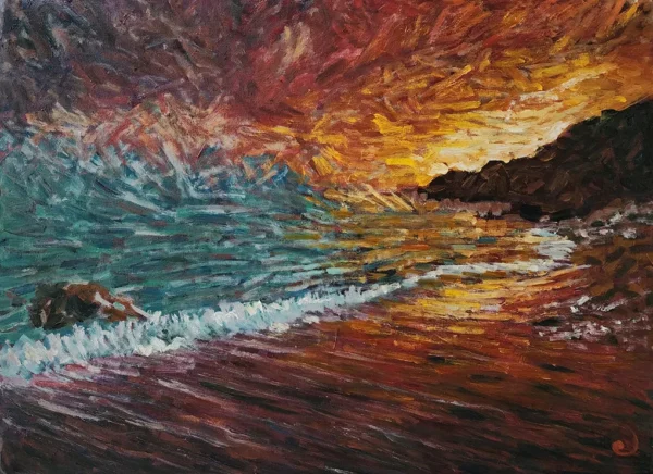oil painting sunset3